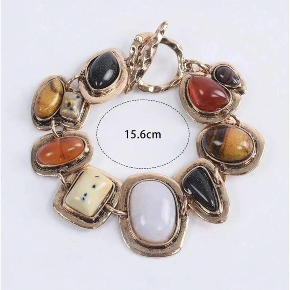 Neutral Stone Beaded Bracelet NWT - Picture 2 of 4